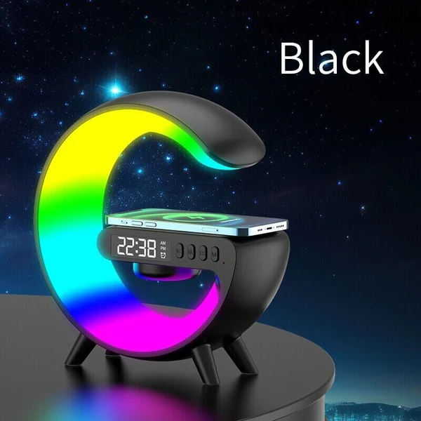 Aurora Glow – Multifunctional Bluetooth Speaker, Wireless Charger, and Clock