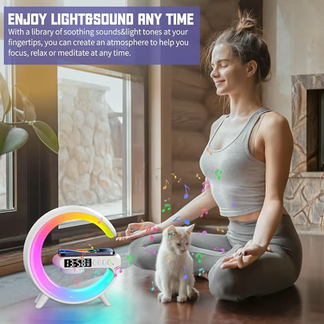 Aurora Glow – Multifunctional Bluetooth Speaker, Wireless Charger, and Clock