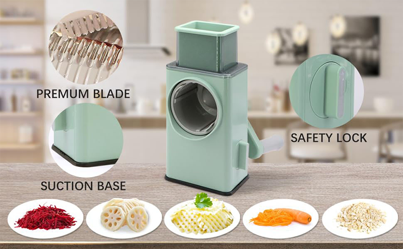 3 in 1 Multifunctional Drum Grater Shredder Slicer