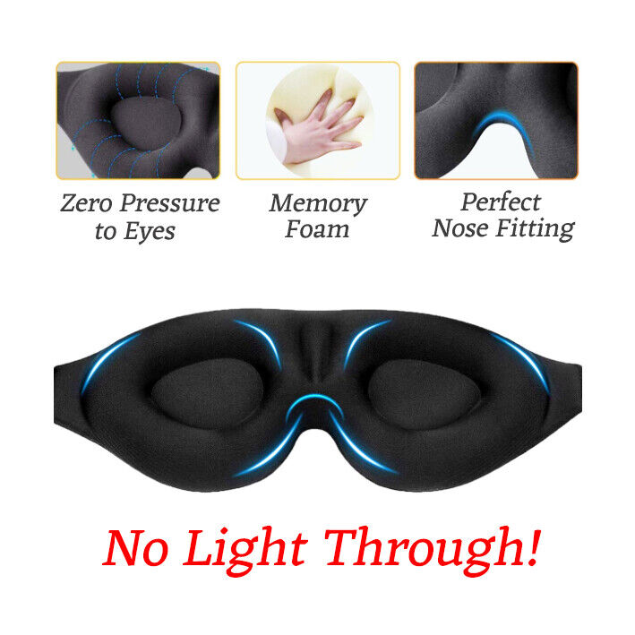 Professional 3D Blindfold Sleep Mask Memory Foam Soft Padded