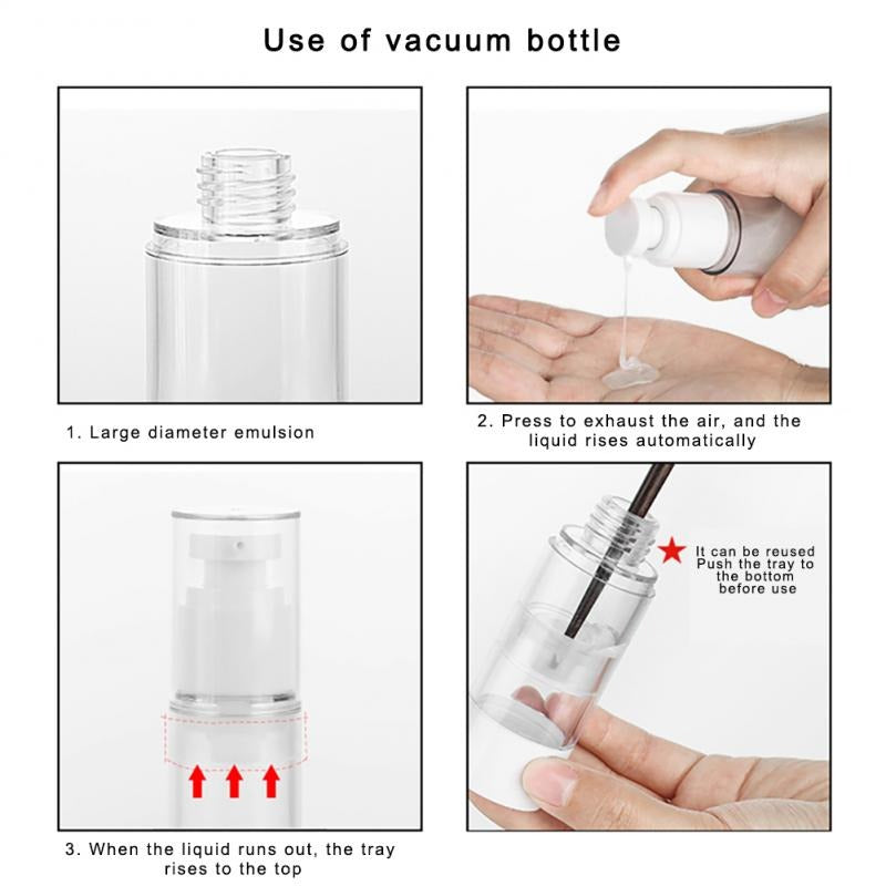 Airless Pump Vacuum Cosmetic Travel Container