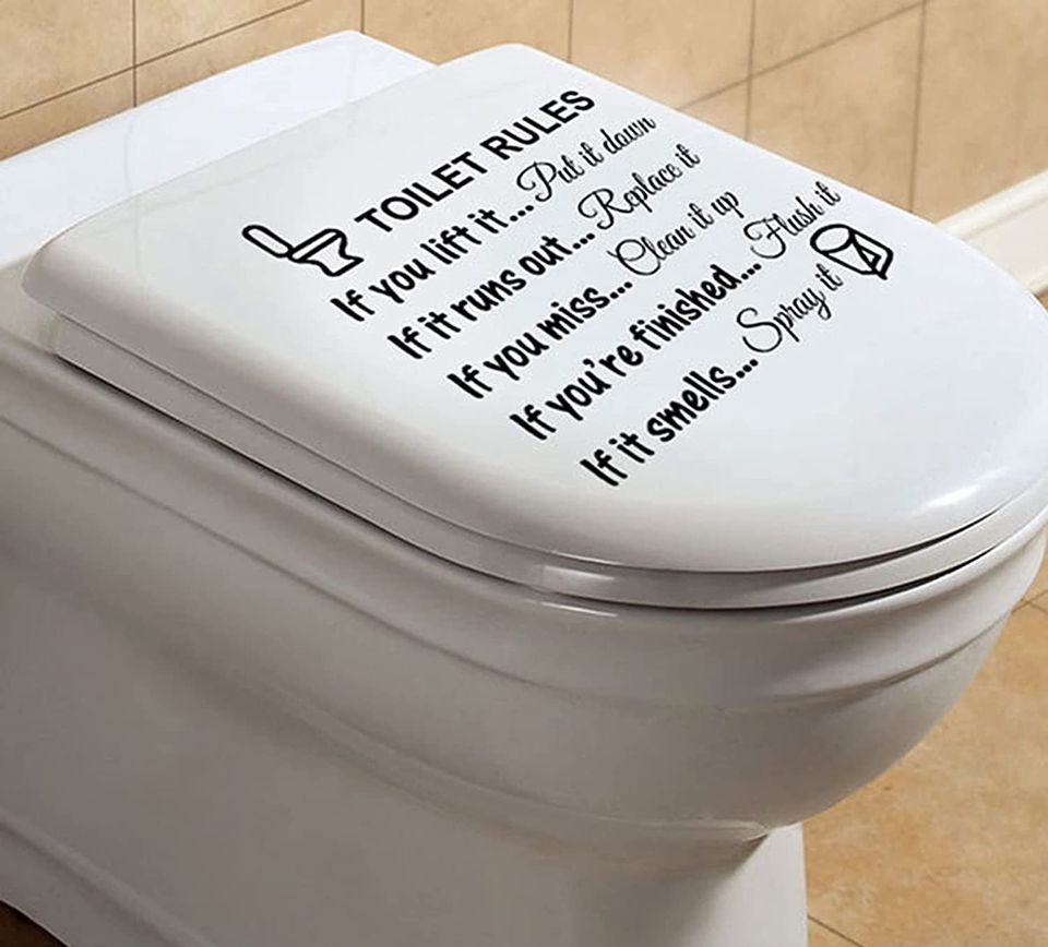 Removable Wall Art Toilet Rules Quote