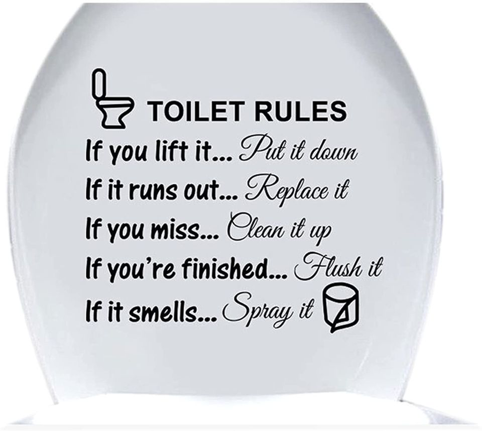 Removable Wall Art Toilet Rules Quote