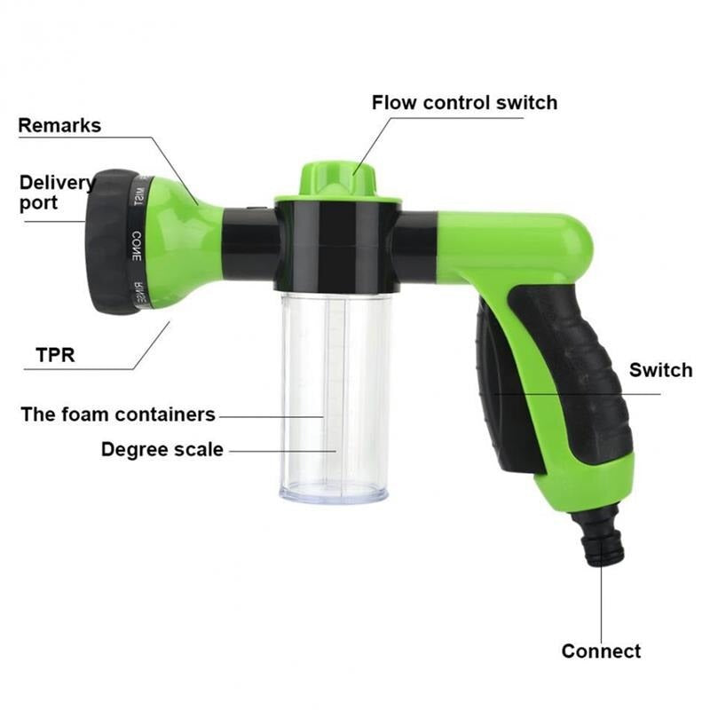 8 in 1 Dog Jet Spray Gun with Soap Dispenser