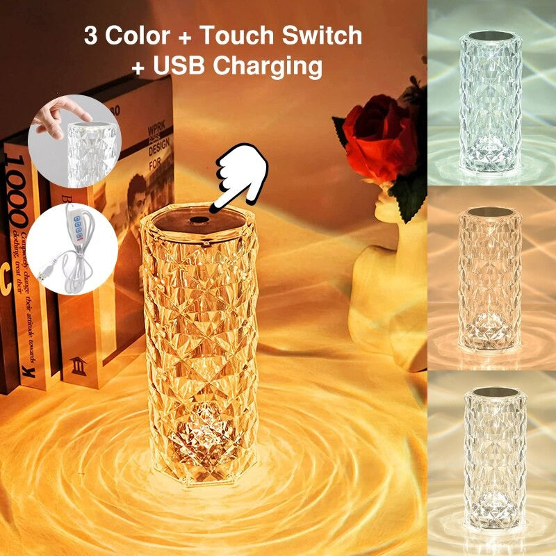 Chargeable Crystal Touching Lamp