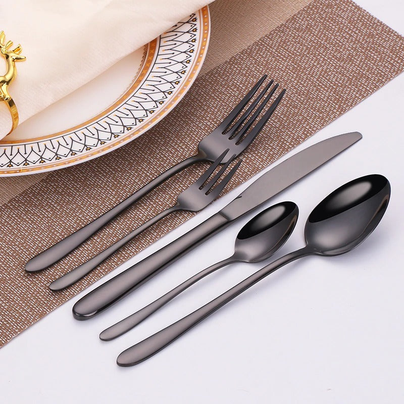 Black Flatware Silverware Set