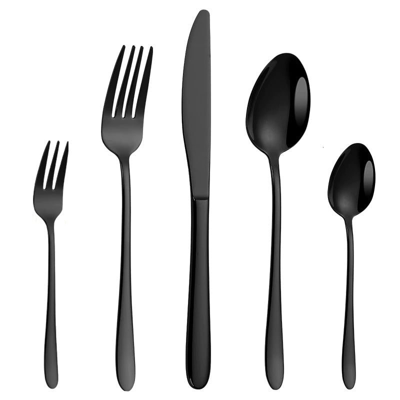 Black Flatware Silverware Set