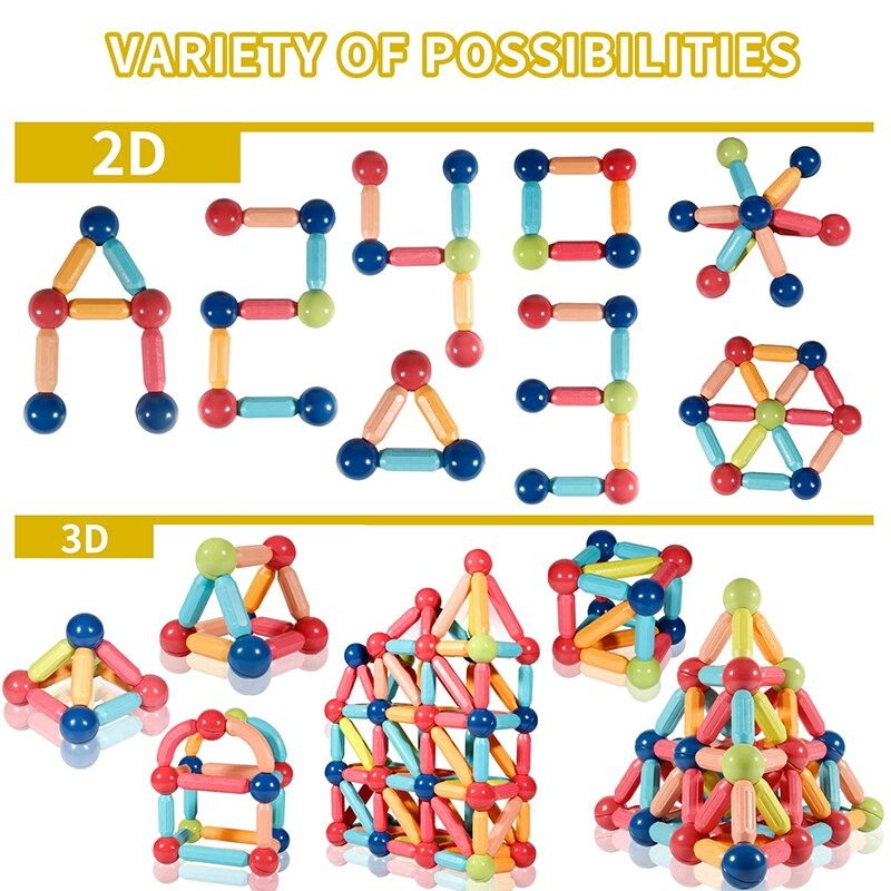 Creative Learning Magnetic Building Sticks