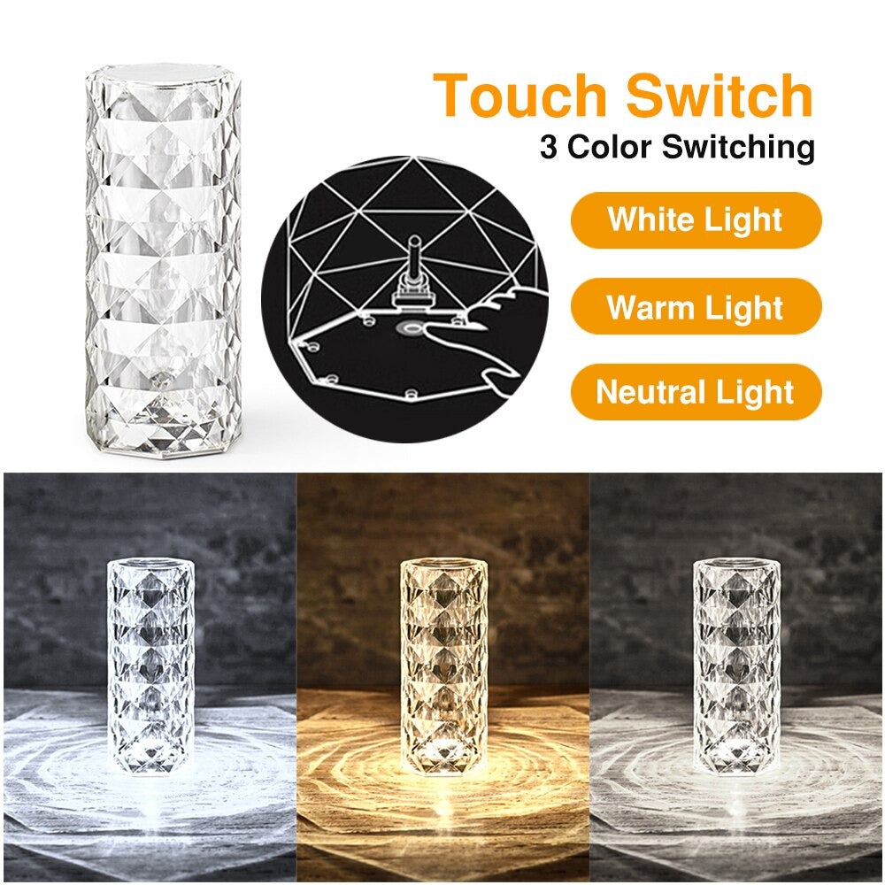 Chargeable Crystal Touching Lamp