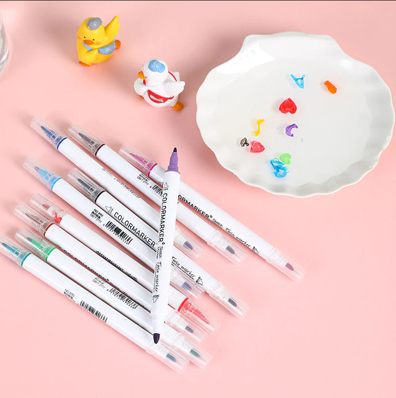 Creative Magical Water Painting Pen 12pcs with Ceramic Spoon