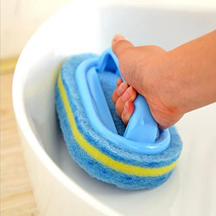 Bathroom Cleaning Brush With Ceramic Sponge - Newmart