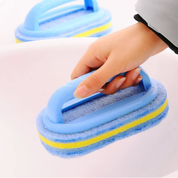 Bathroom Cleaning Brush With Ceramic Sponge - Newmart