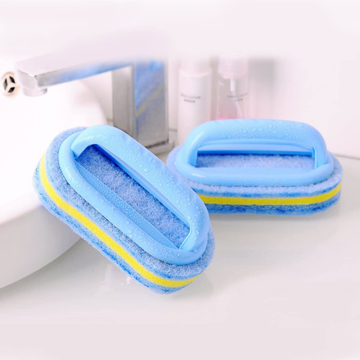 Bathroom Cleaning Brush With Ceramic Sponge - Newmart