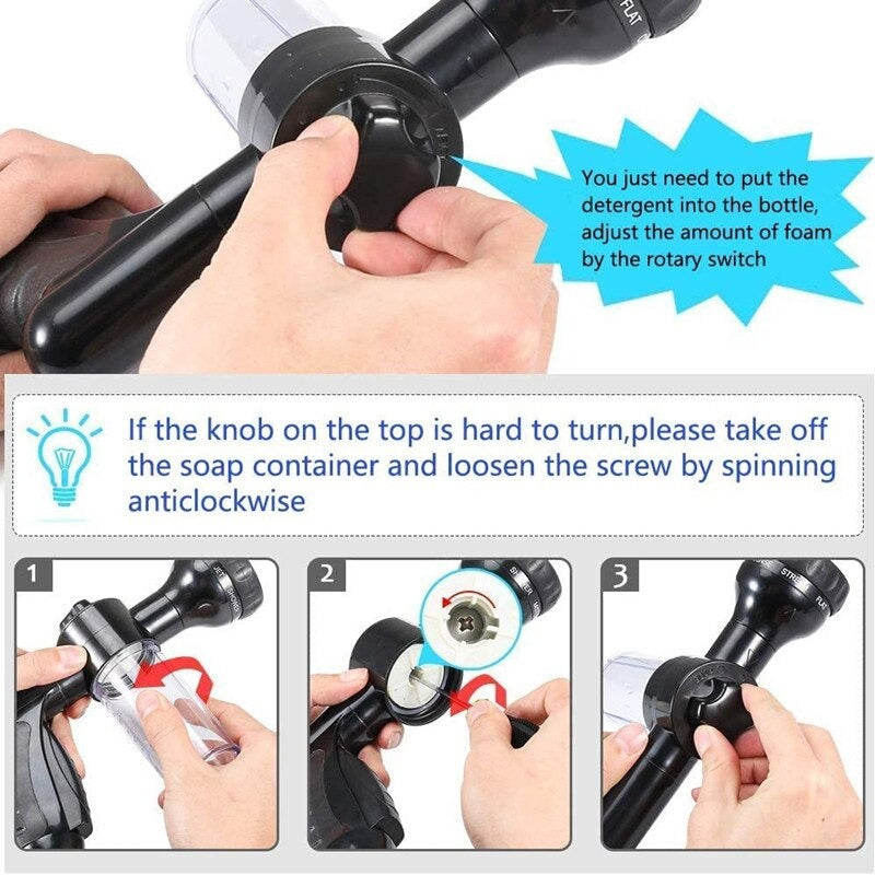 8 in 1 Dog Jet Spray Gun with Soap Dispenser